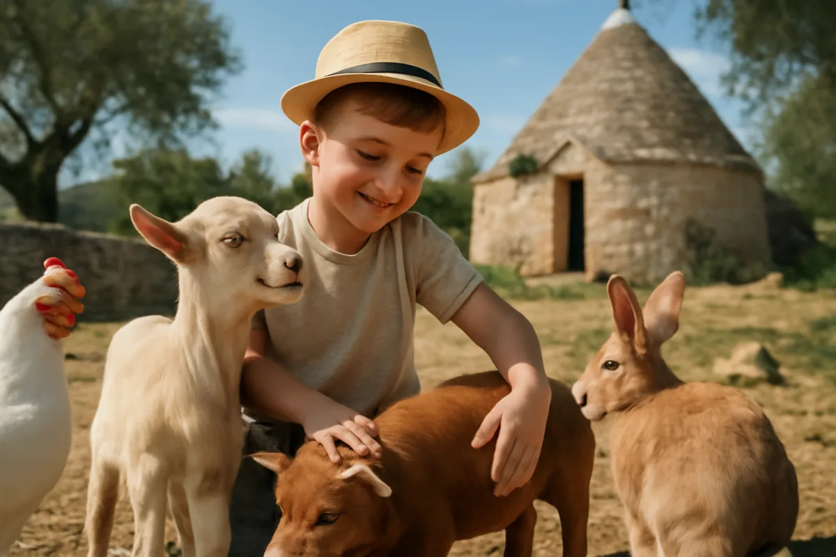 Animali da fattoria in Puglia: quello che i bambini possono toccare con mano