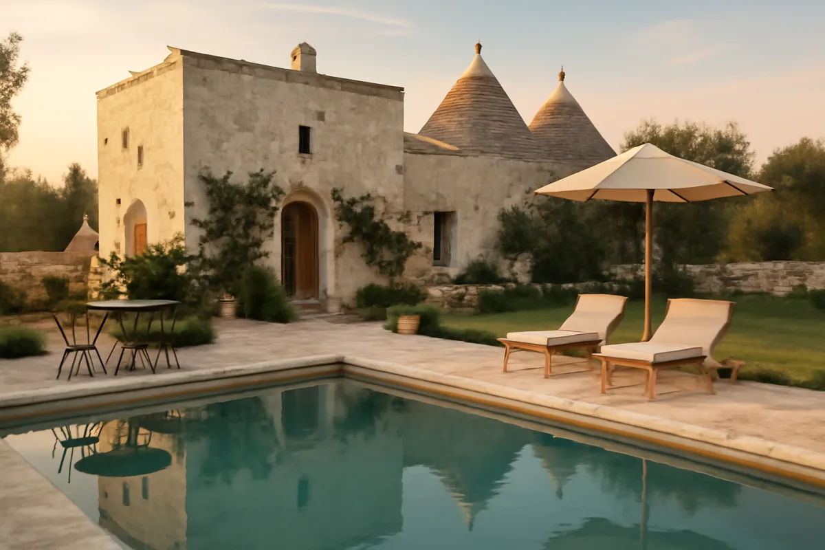 Masseria con piscina nella Valle d'Itria: i dettagli che la rendono romantica davvero