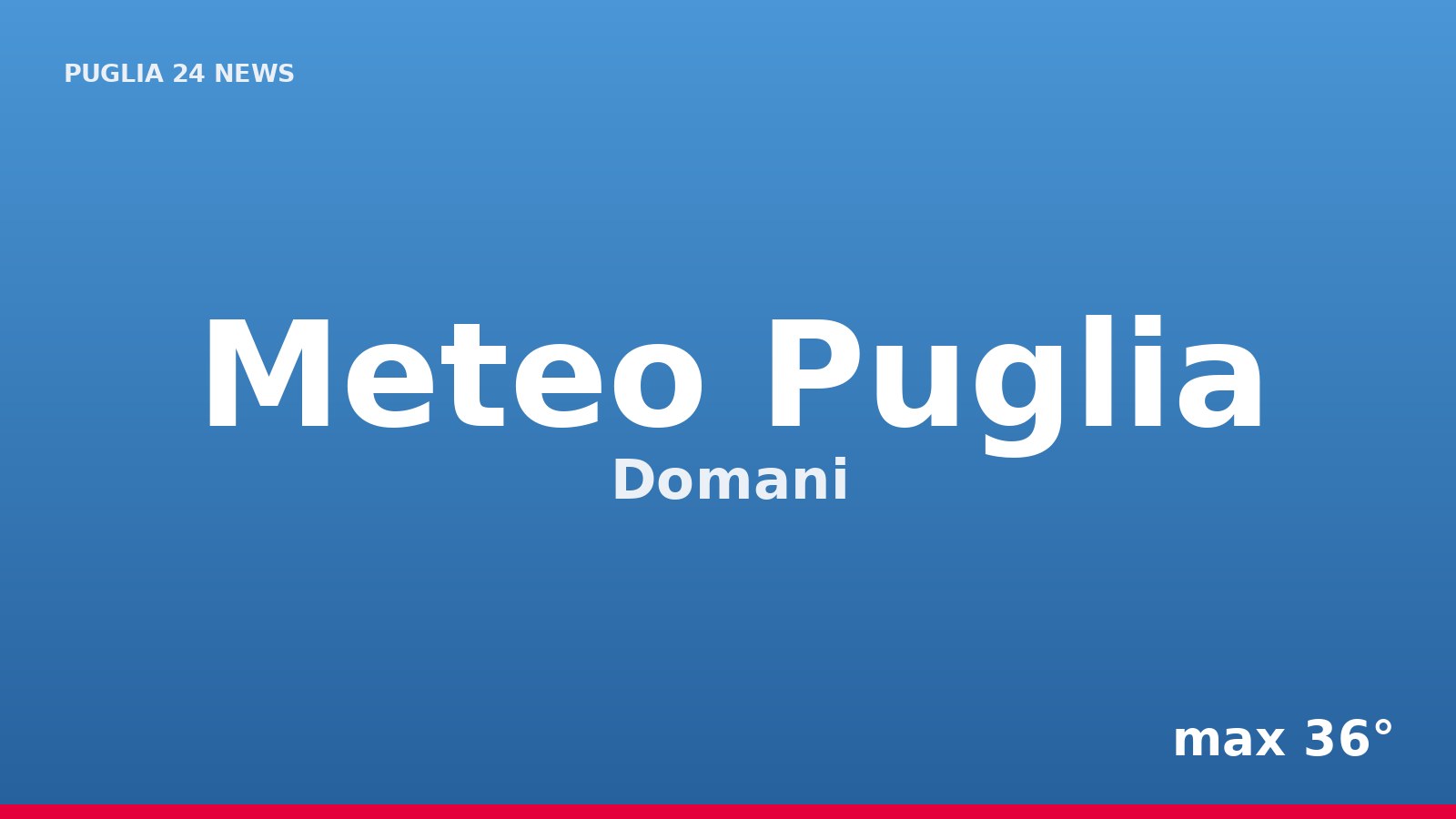 Meteo Puglia, Domani