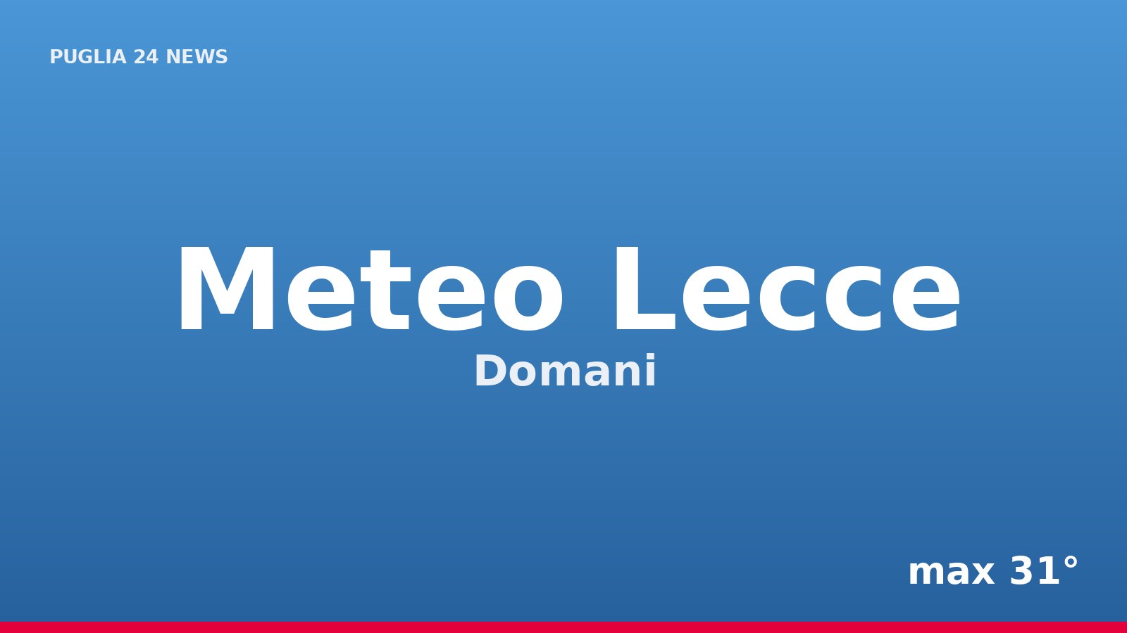 Meteo Lecce, Domani