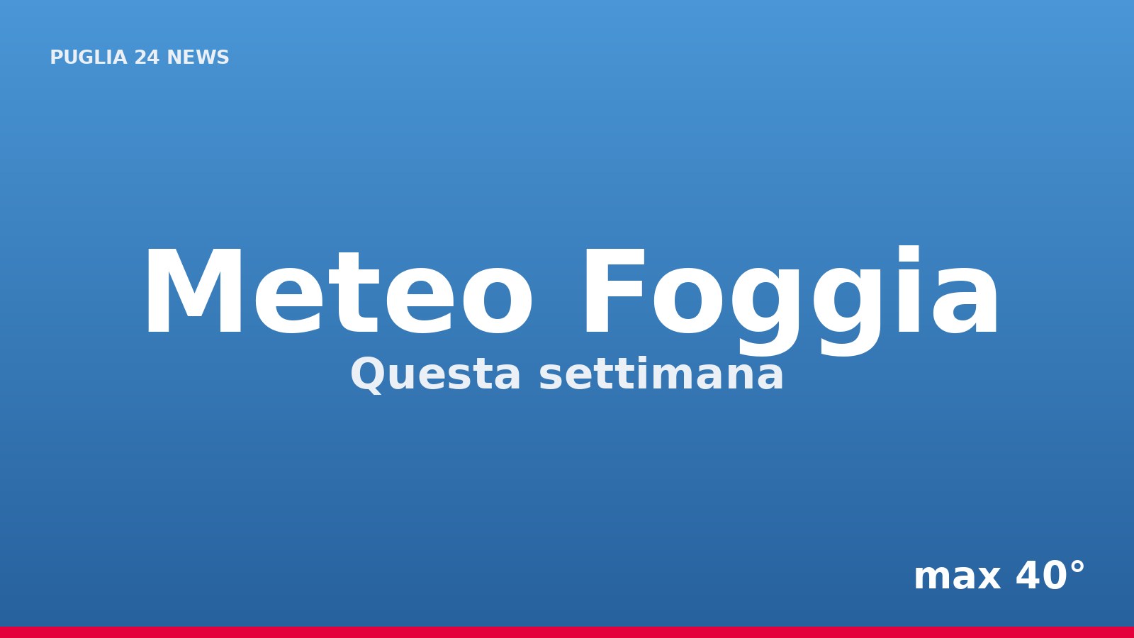 Meteo Foggia, Questa settimana