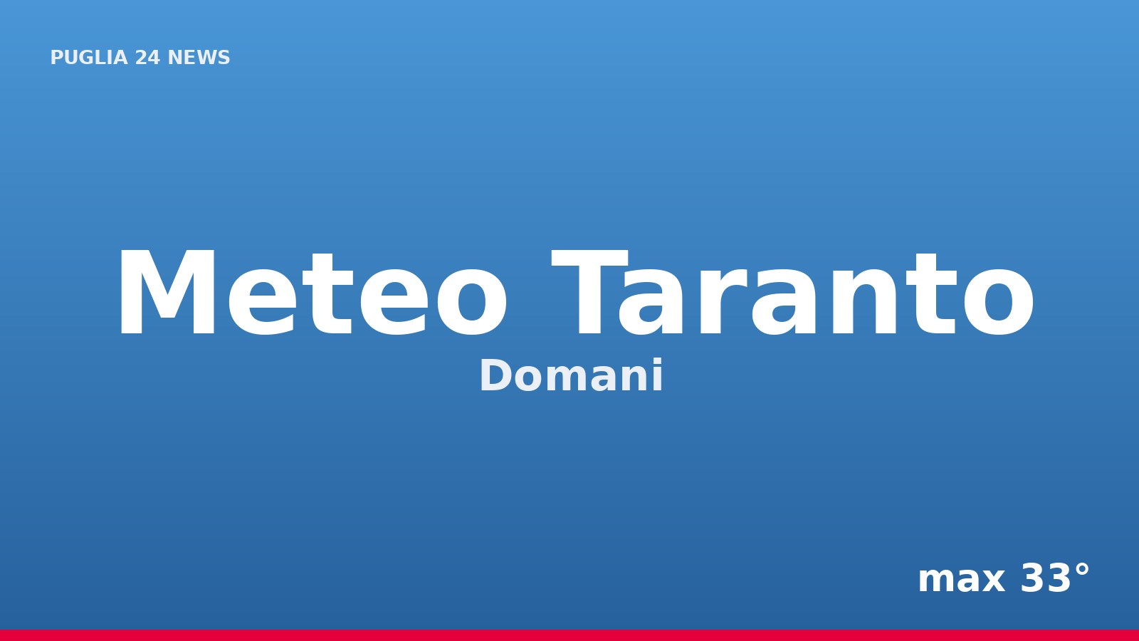 Meteo Taranto, Domani