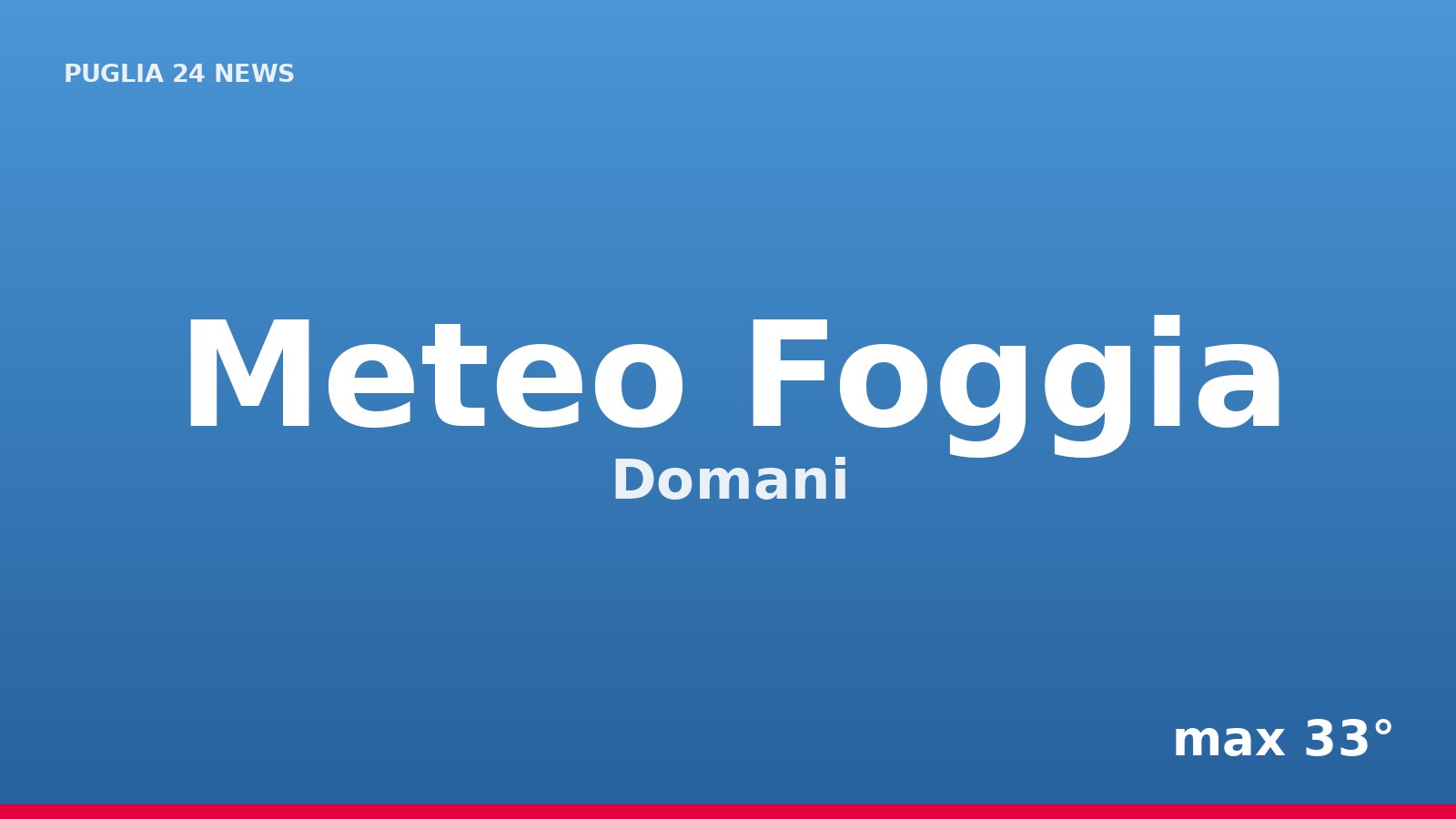 Meteo Foggia, Domani