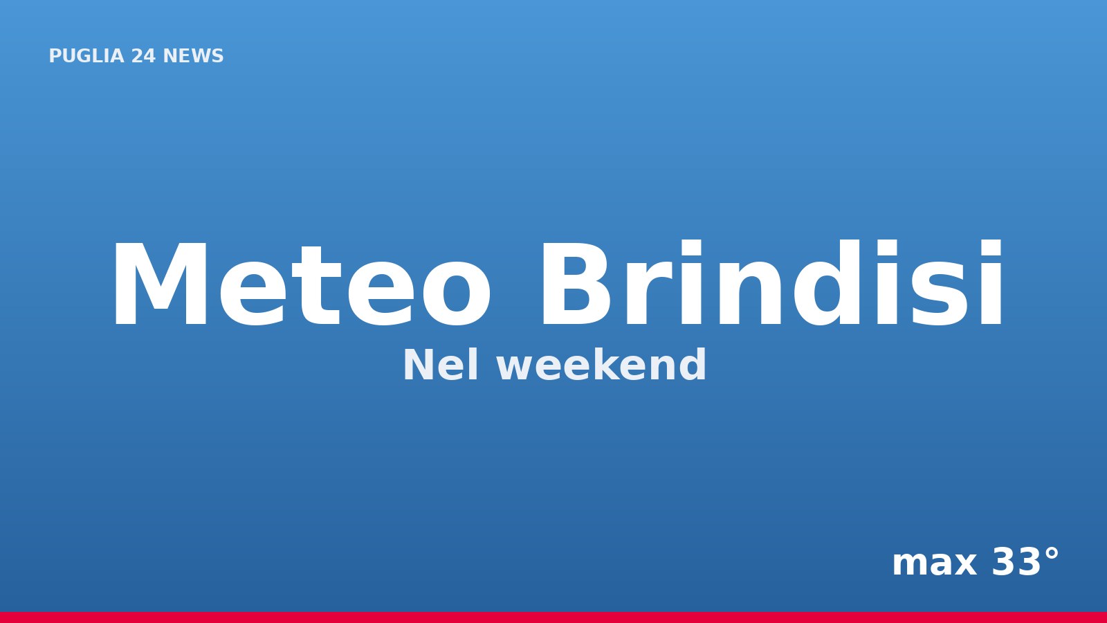 Meteo Brindisi, Nel weekend